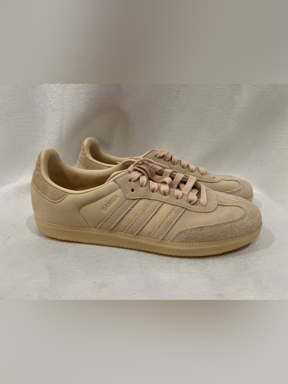 Adidas Samba OG Core Beige/Tan Leather Sneakers size 10.5 - Picture 2 of 6